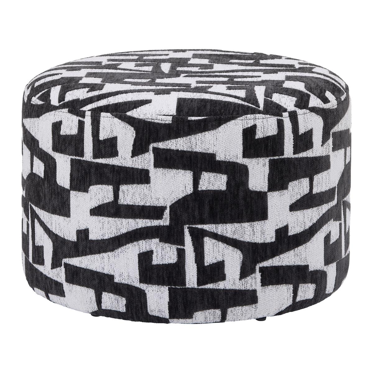 Hocker Mila Schwarz/Weiß - Schwarz/Weiß, LIFESTYLE, Holzwerkstoff/Textil (52/33/52cm) - Mömax