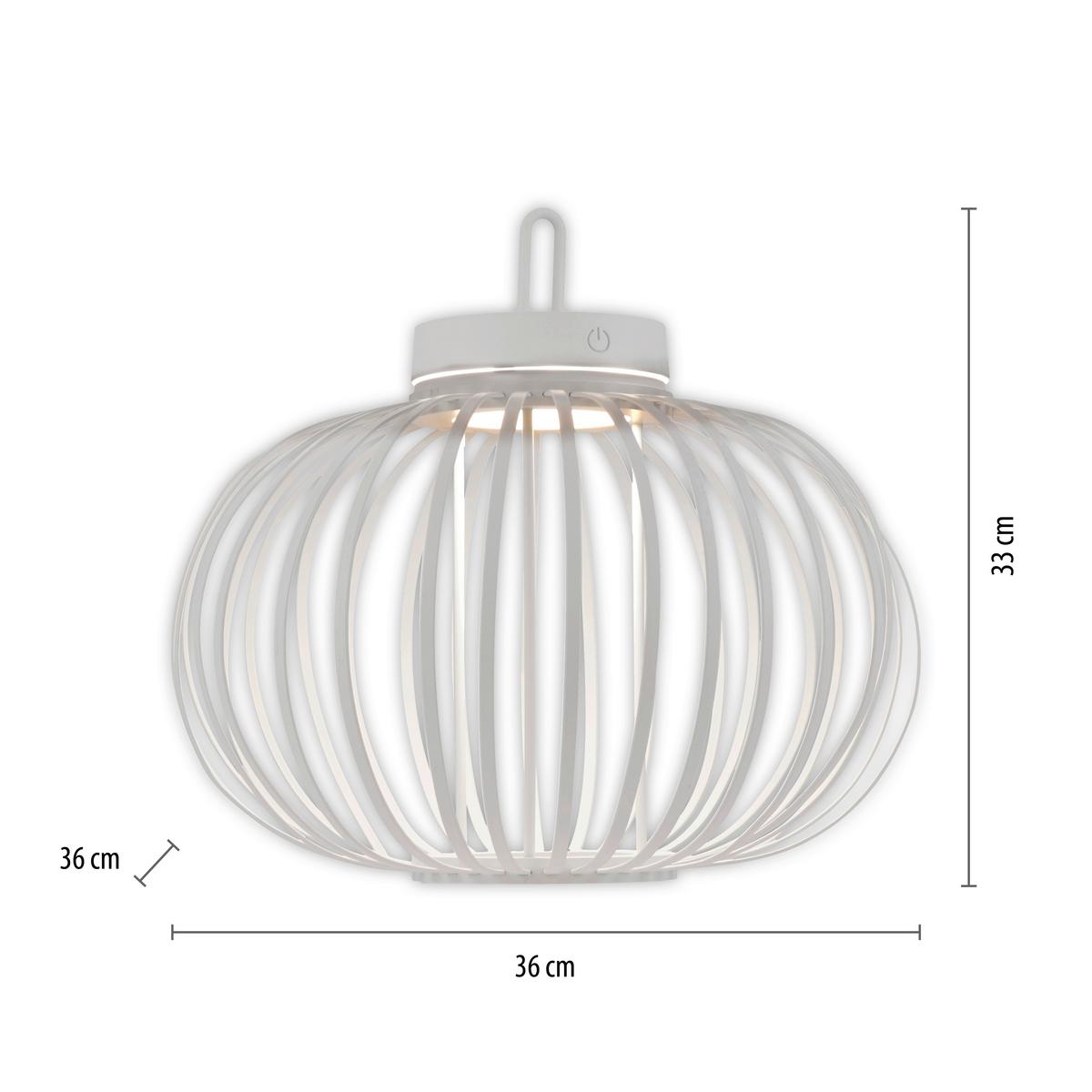 Akku-Tischleuchte Akuba Weiß max. 1,5 Watt - Weiß, Basics, Holz/Kunststoff (36/36/33cm)