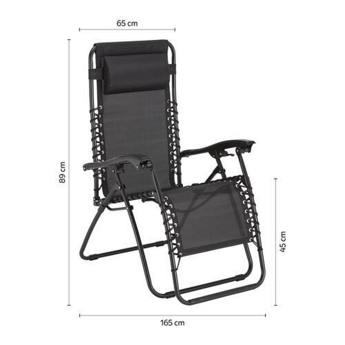 Sonnenliege London in Anthrazit - Anthrazit, Modern, Textil/Metall (65/89/110cm) - Mömax