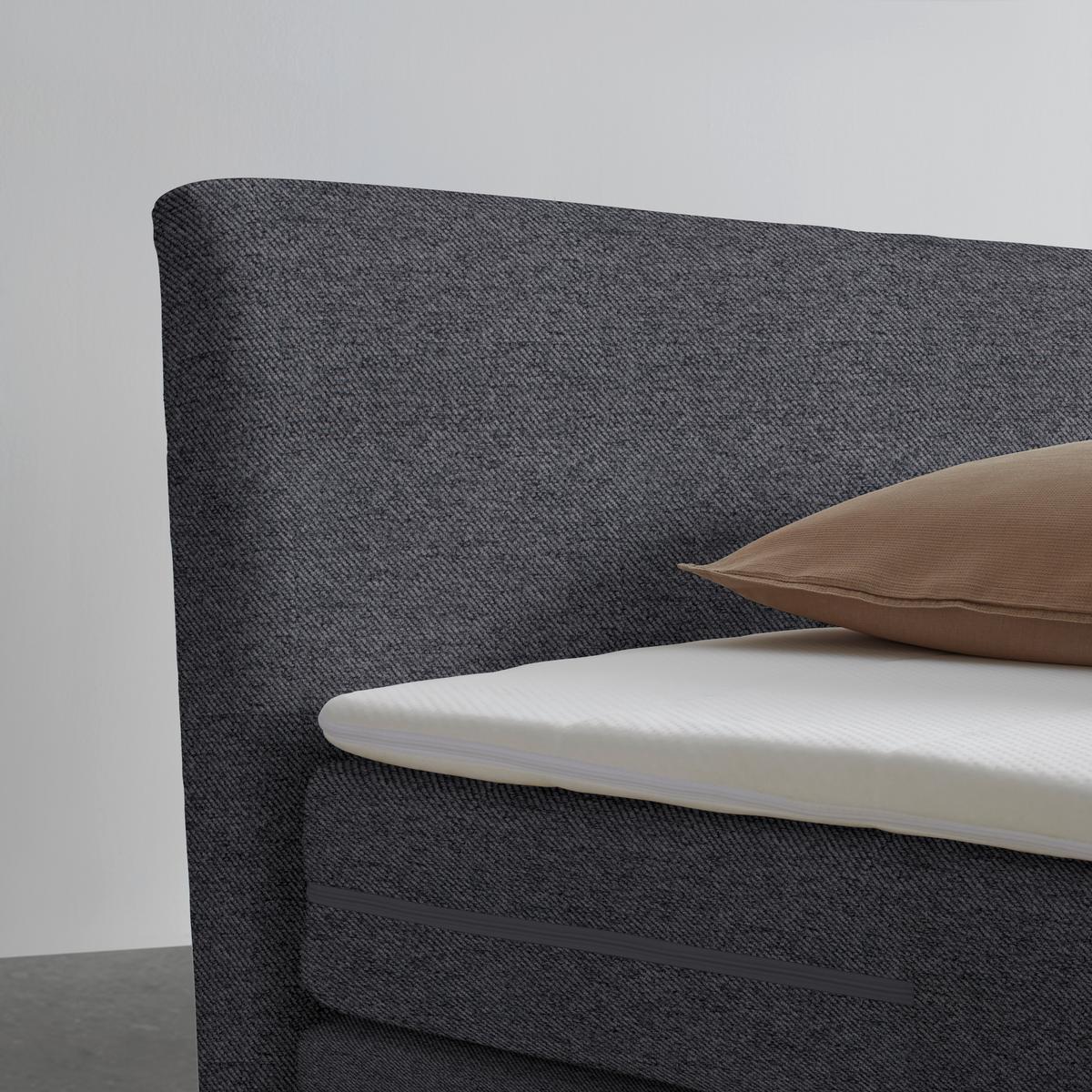 Boxspringbett Bari Anthrazit ca. 200x200cm - Anthrazit/Schwarz, KONVENTIONELL, Karton/Textil (200/200cm) - Based