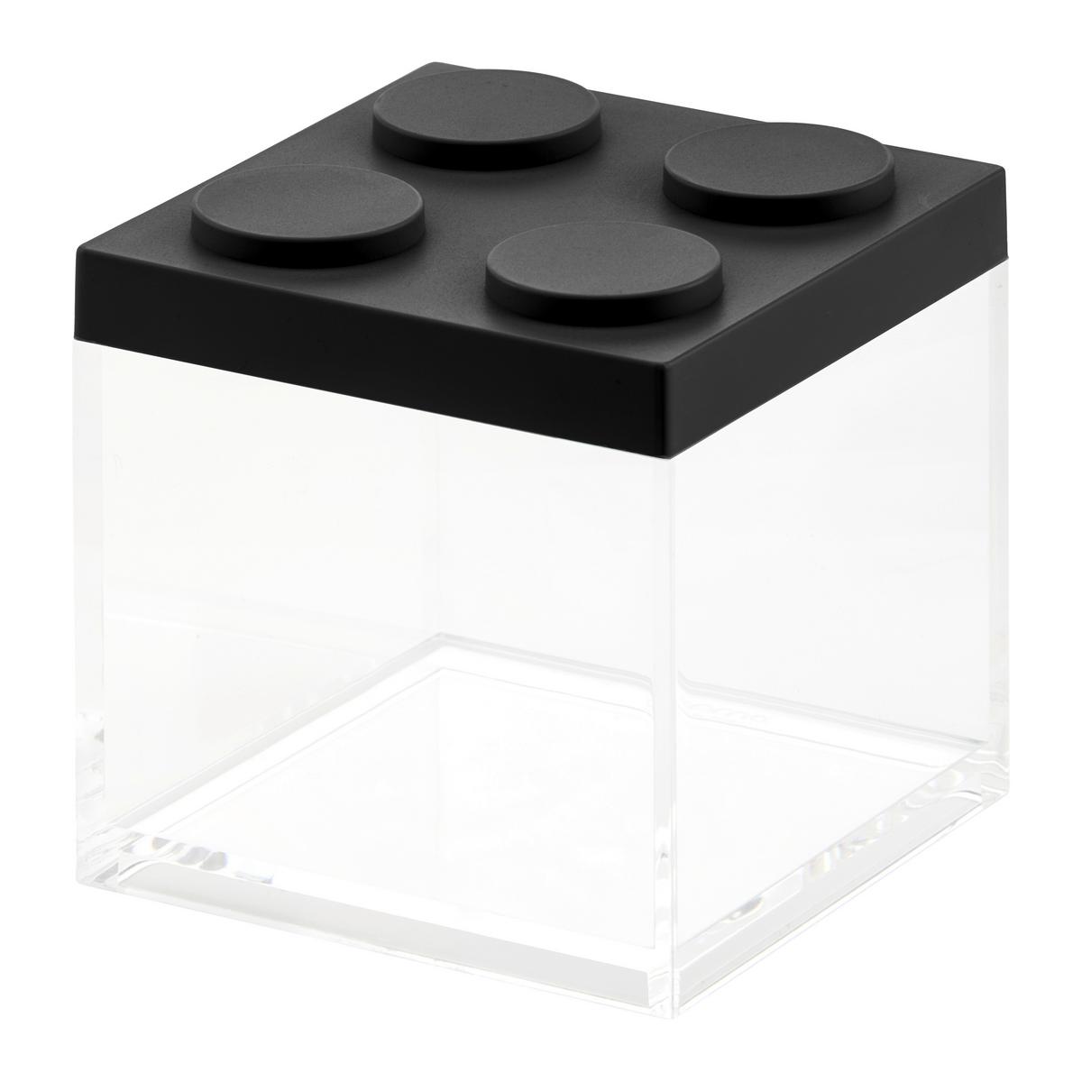 POJEMNIK KUCHENNY AGNETO - czarny/przezroczysty, tworzywo sztuczne (10/10/10,5cm)