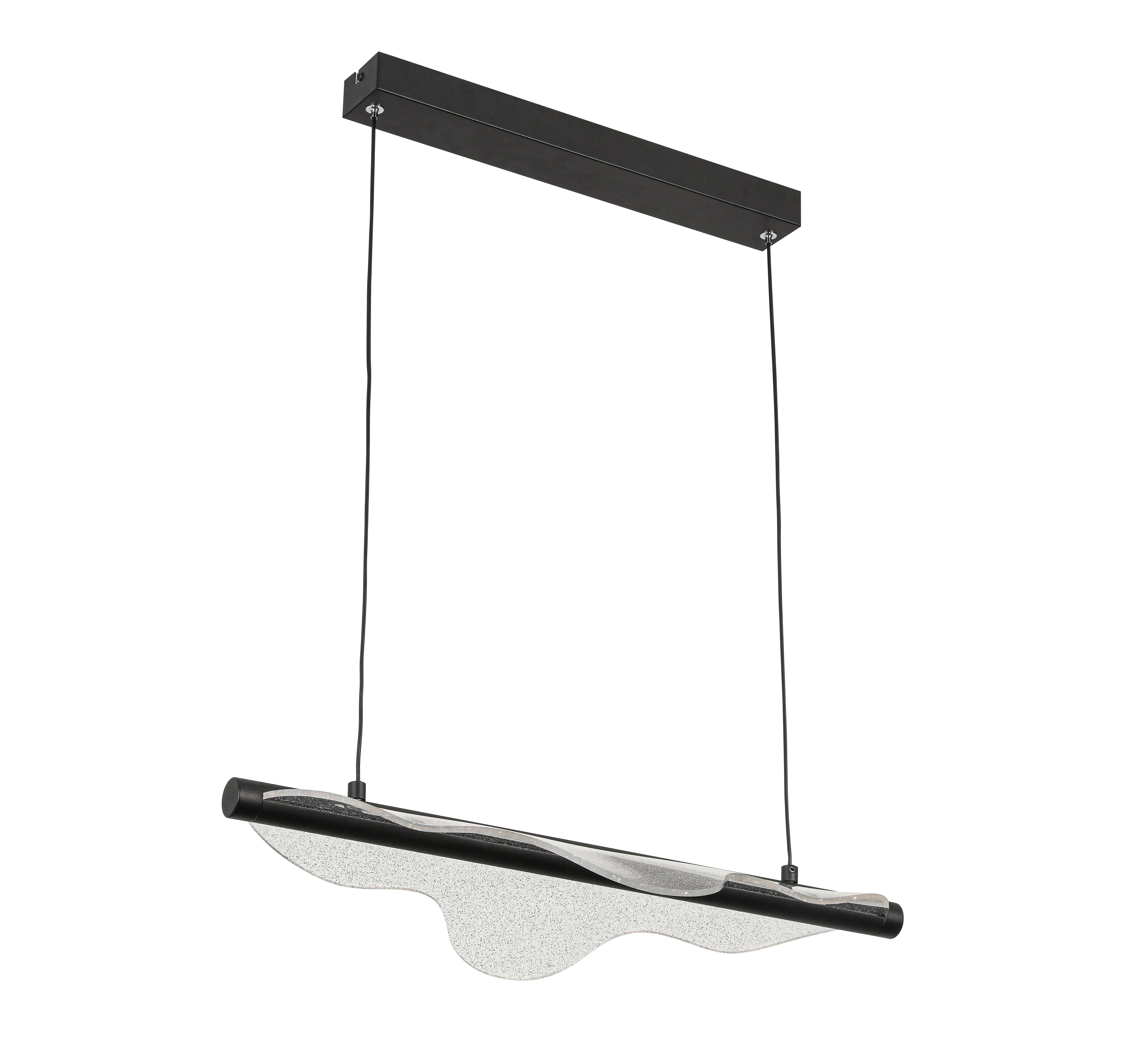LED-Hängeleuchte Neu Schwarz max. 24 Watt - Transparent/Schwarz, MODERN, Kunststoff/Metall (60/28/120cm) - Modern Living