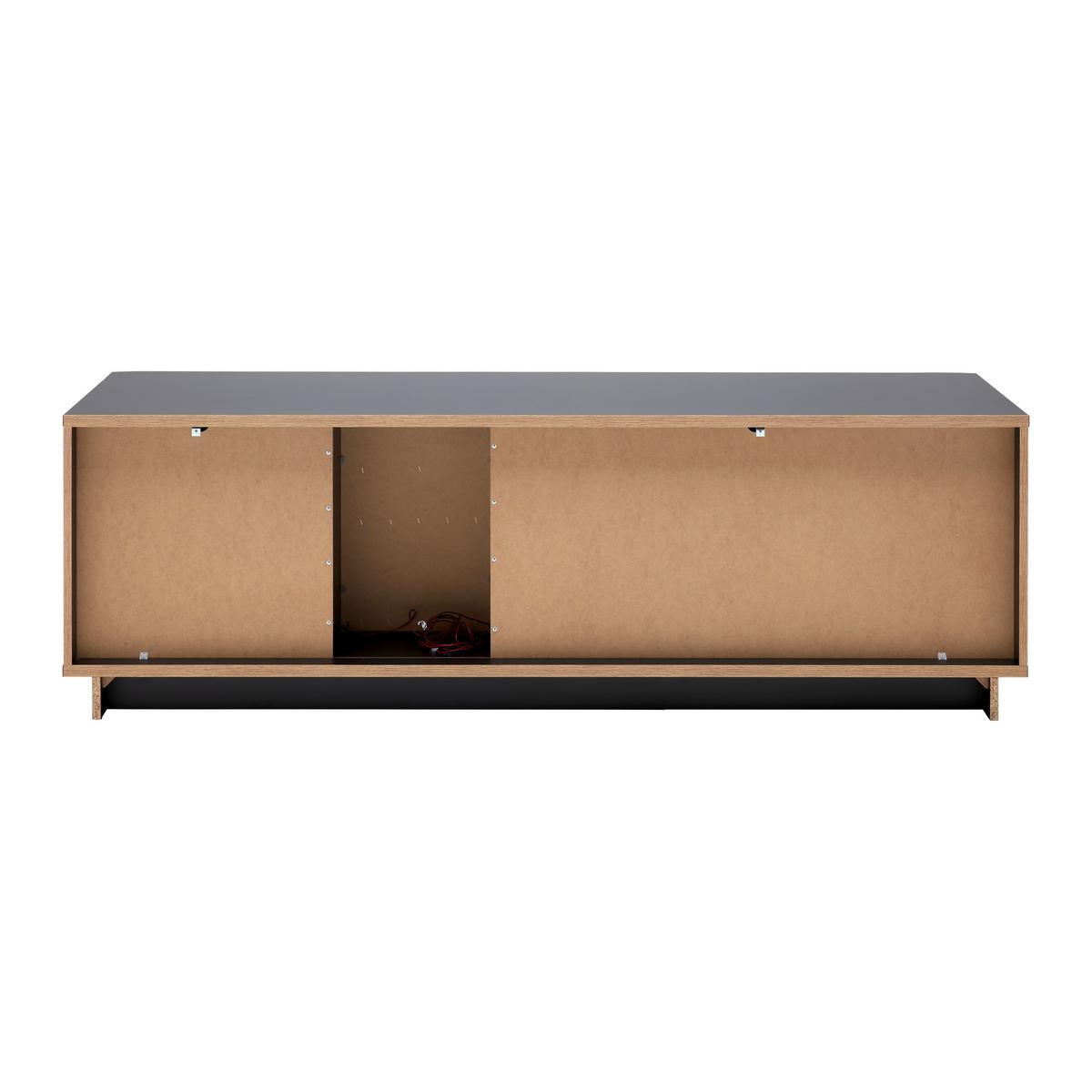 TV-Element Carreto in Schwarz/Eichefarben - Eichefarben/Anthrazit, MODERN, Glas/Holzwerkstoff (180/57/50cm) - Premium Living
