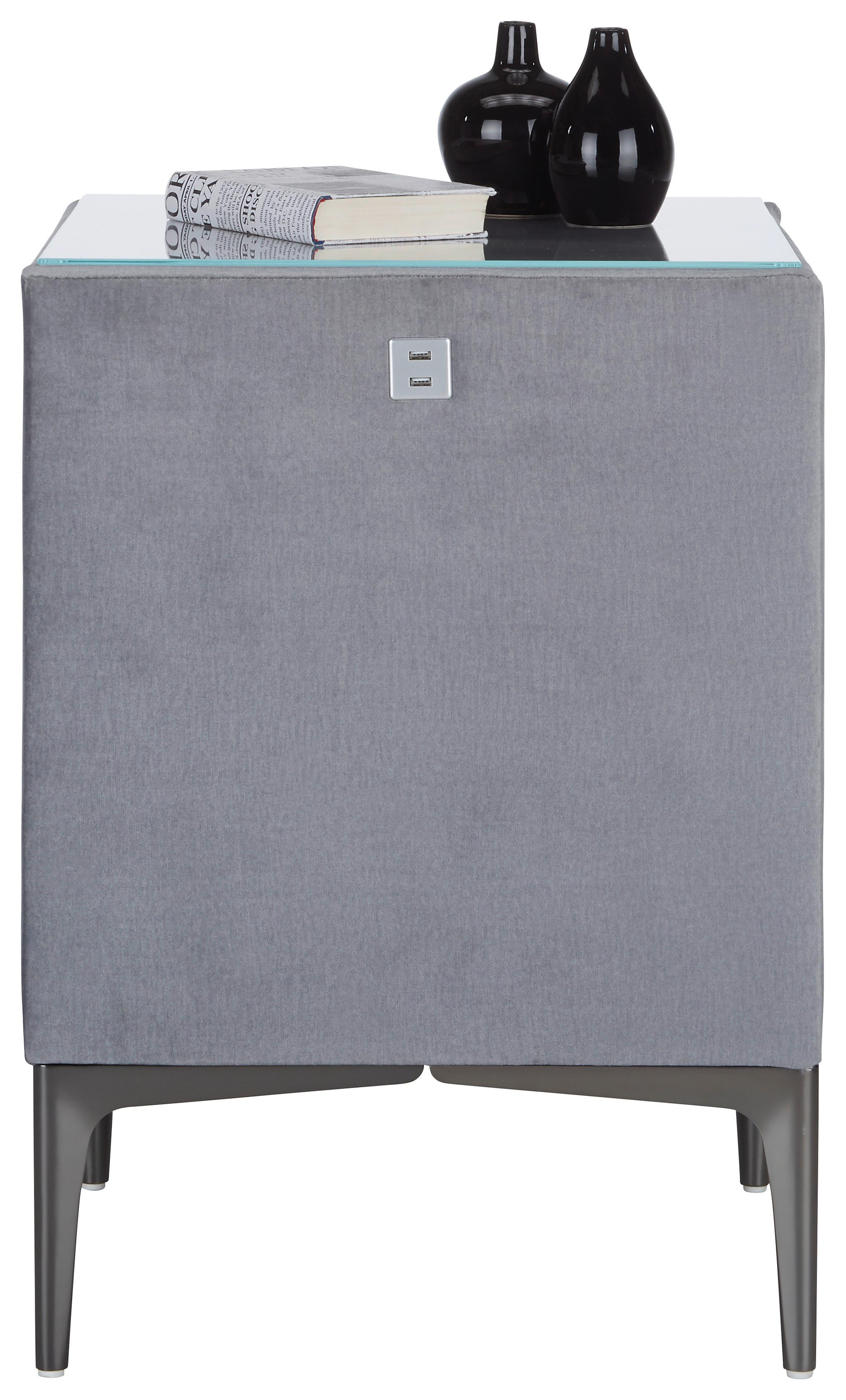 Nočna Omarica Luxor - siva/črna, Konvencionalno, kovina/tekstil (46/64/46cm) - Premium Living