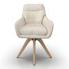 STOL MED ARMSTÖD JUANA - cremefärgad/naturfärgad, Modern, trä/textil (61/93/65cm) - Bessagi Home
