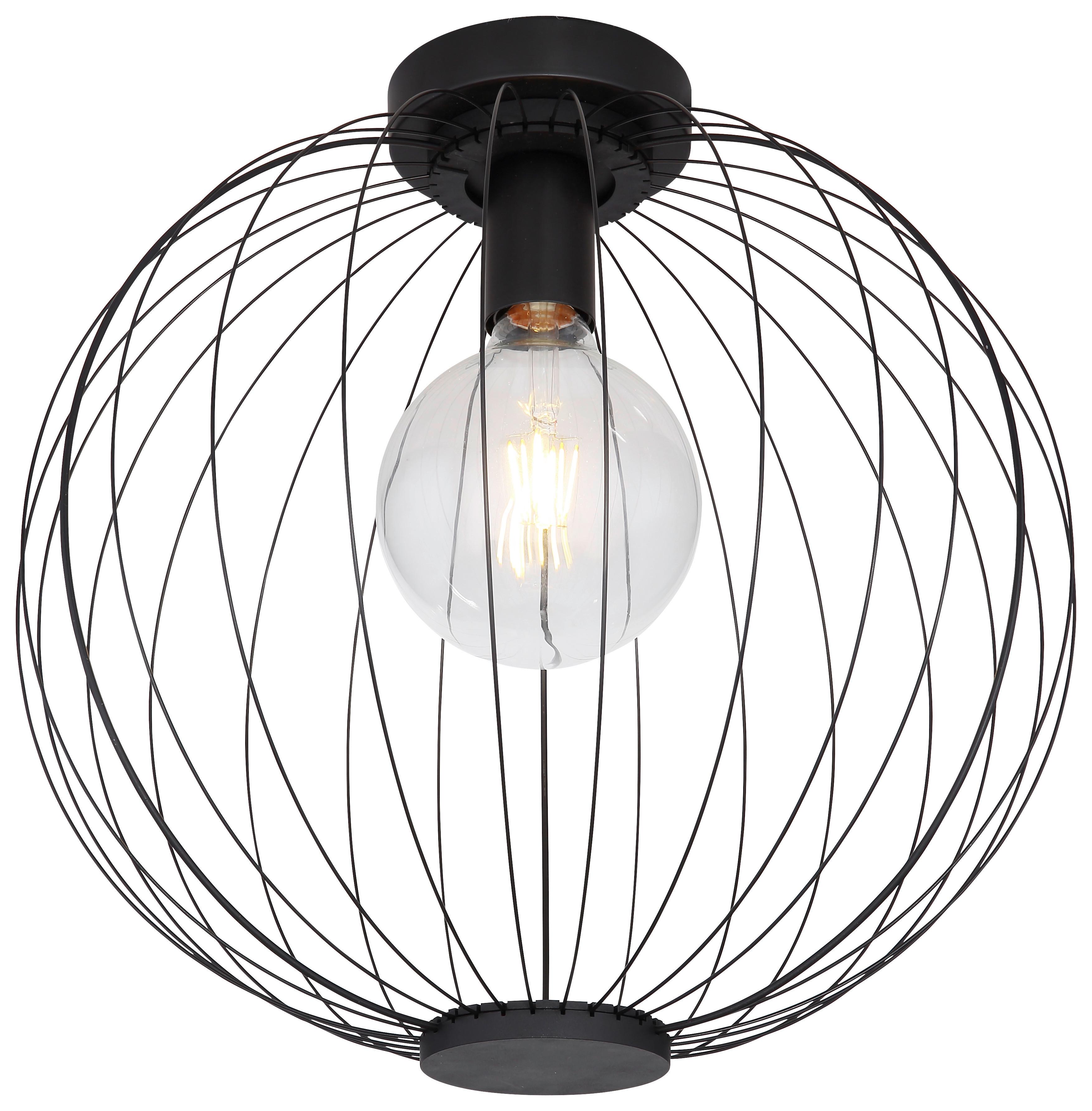Deckenleuchte Roza max. 40 Watt - Schwarz, Trend, Metall (40/37,5cm) - Globo