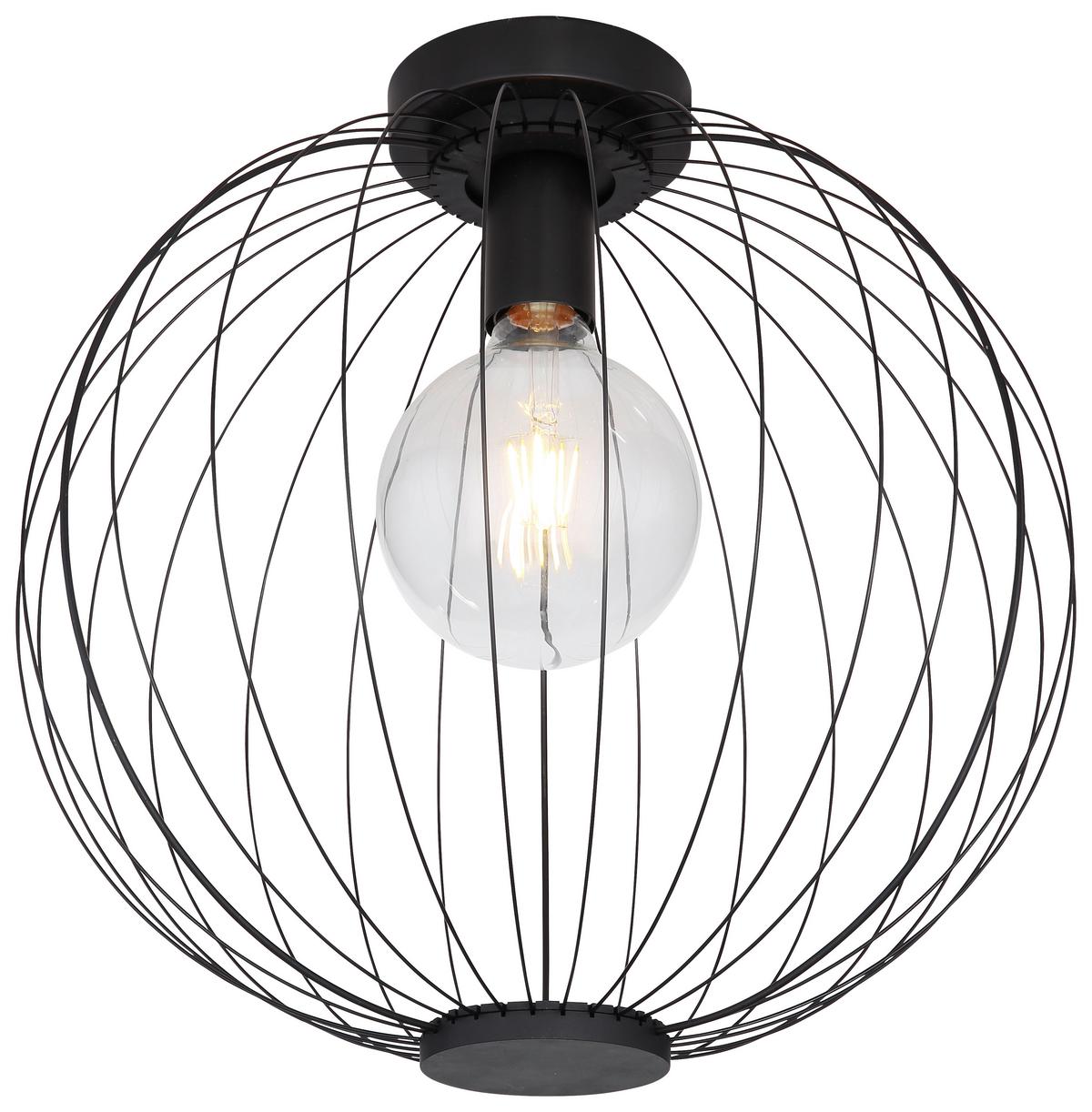 Deckenleuchte Roza max. 40 Watt - Schwarz, Trend, Metall (40/37,5cm) - Globo