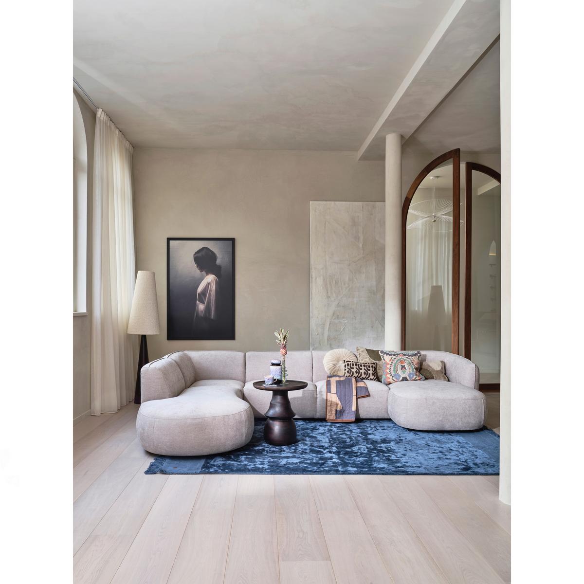 Wohnlandschaft Polly Sandfarben - Sandfarben/Schwarz, Design, Kunststoff/Textil (245/353/150cm) - Livetastic