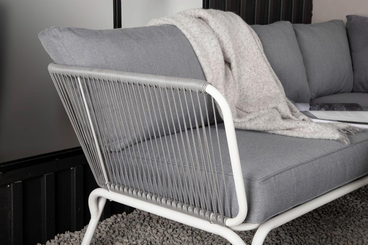 Dining-Loungeset Roxo ca. 283x221 cm Grau/Weiß - Weiß/Grau, KONVENTIONELL, Textil/Metall - Gardenson