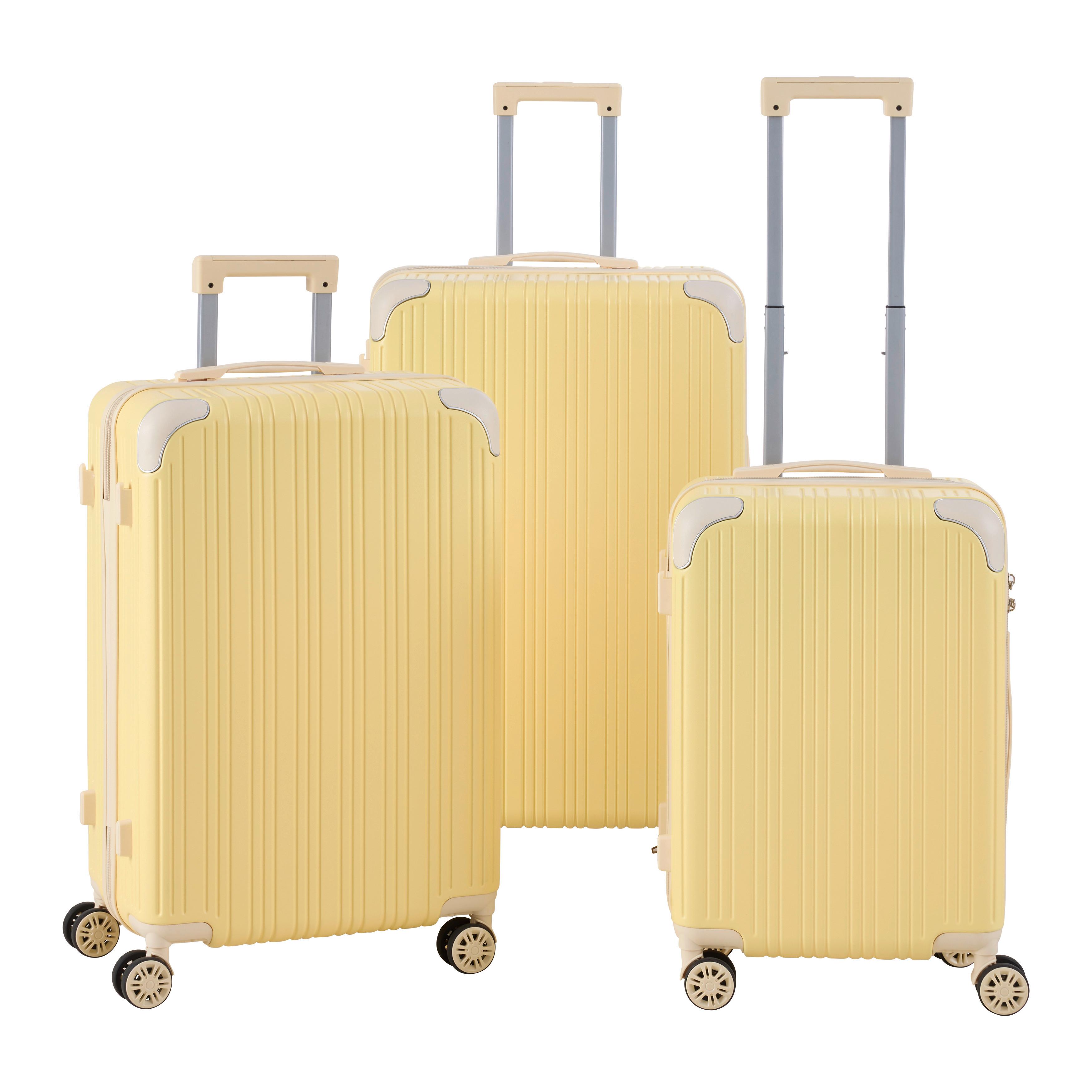 Reisekofferset Madeira Gelb, 3-teilig - Gelb, KONVENTIONELL, Kunststoff/Textil - Mömax