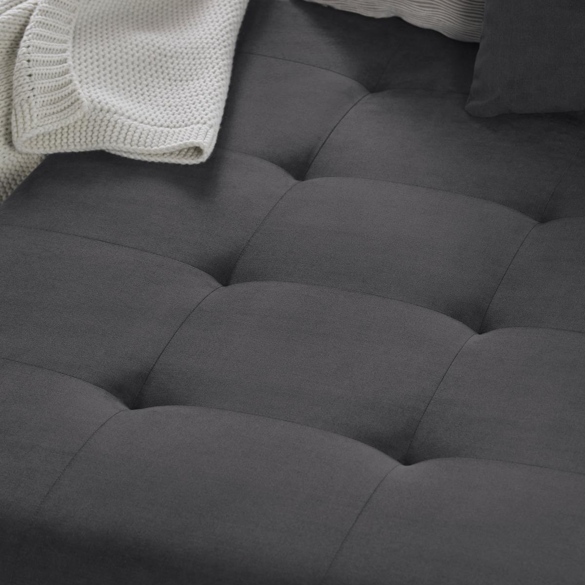 Wohnlandschaft Enrico Dunkelgrau/Dunkelbraun - Chromfarben/Dunkelgrau, KONVENTIONELL, Kunststoff/Textil (303/88/185cm) - Based