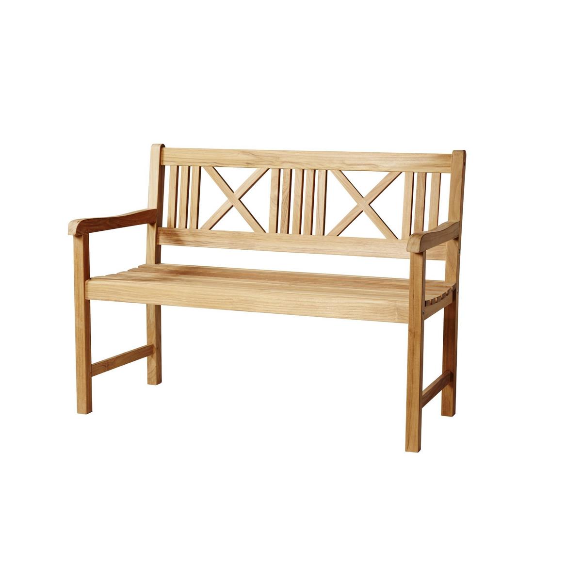 Gartenbank Holz Rosenborg Teak 2er-Sitzer - Naturfarben/Teakfarben, Natur, Holz (58/89/120cm) - Gardenson