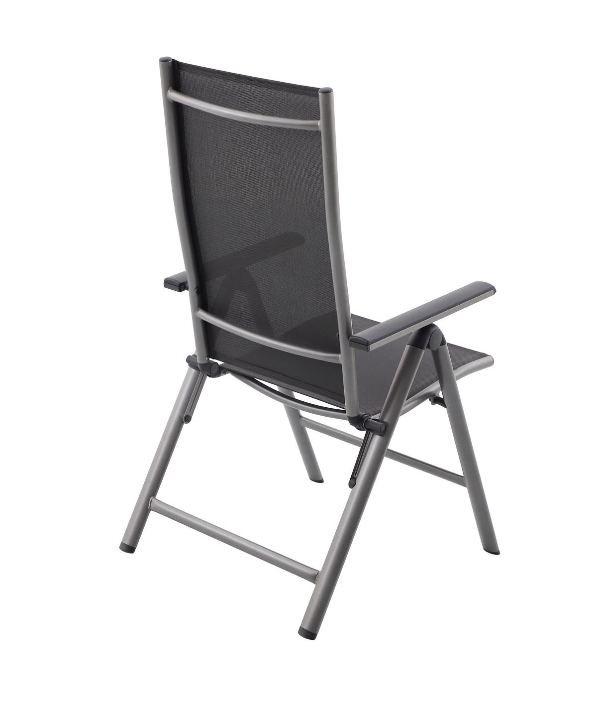 GARTENKLAPPSTUHL-SET HOCHLEHNER MARLA, 2ER SET - Dunkelgrau/Schwarz, MODERN, Kunststoff/Metall (58/109/67cm) - Gardenson