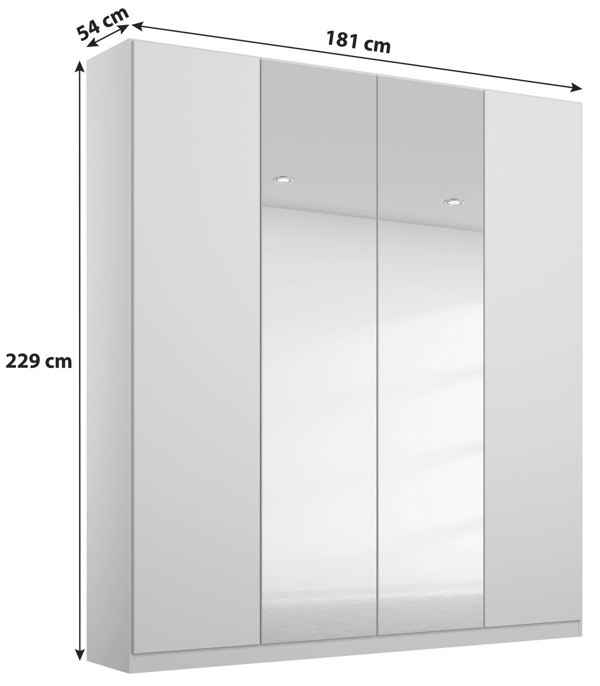 Ormar S Klasičnim Vratima Alabama - srebrne boje/svijetlo siva, Moderno, drvni materijal (181/229/54cm) - Modern Living