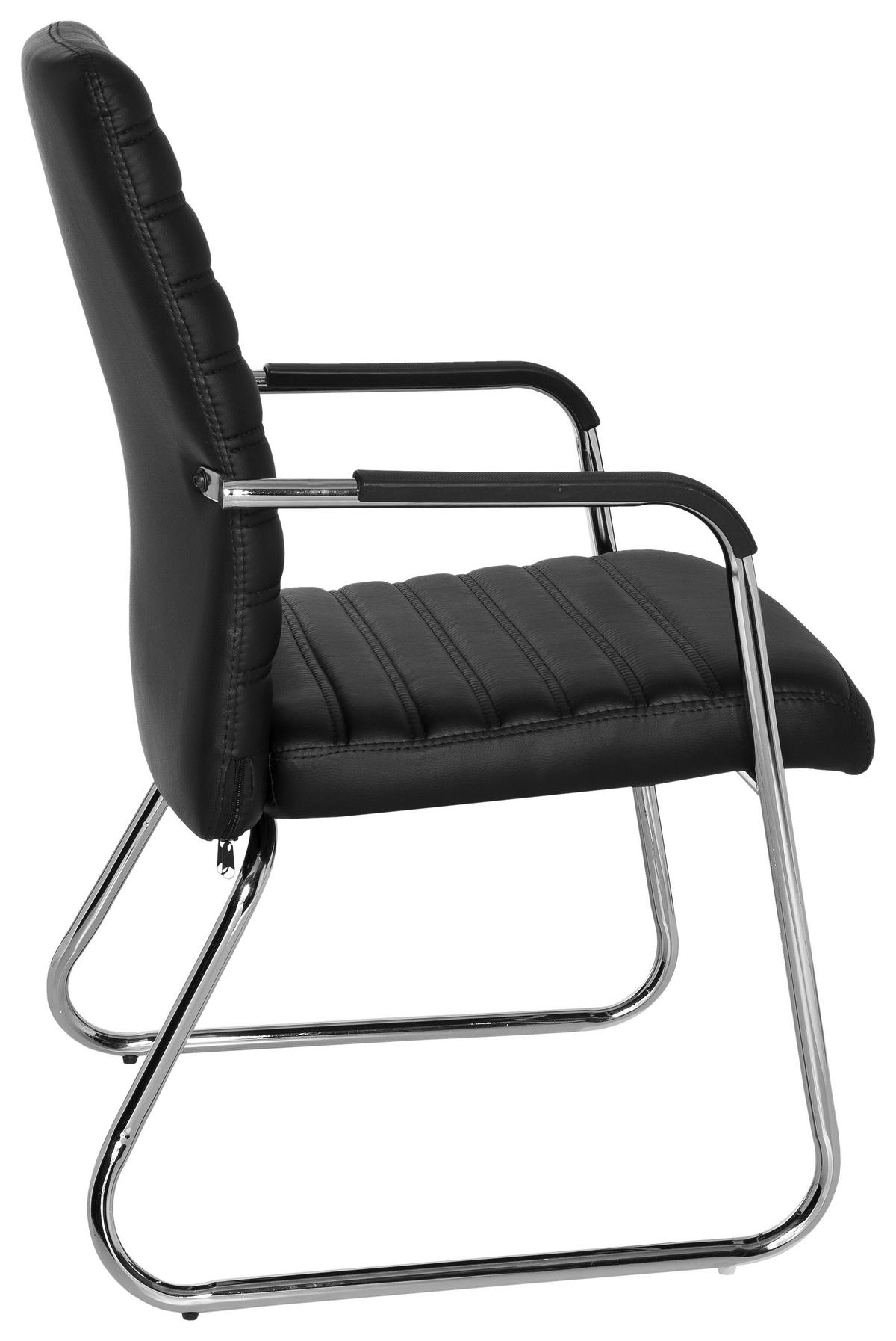 Konferenčni Stol Steel V, Črna - barve kroma/črna, Moderno, kovina/umetna masa (55/96/46cm) - MID.YOU