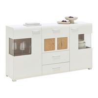 Sideboard Fun Plus Weiß/Eichefarben - Chromfarben/Eichefarben, MODERN, Holzwerkstoff/Metall (170/94/42cm) - Mömax
