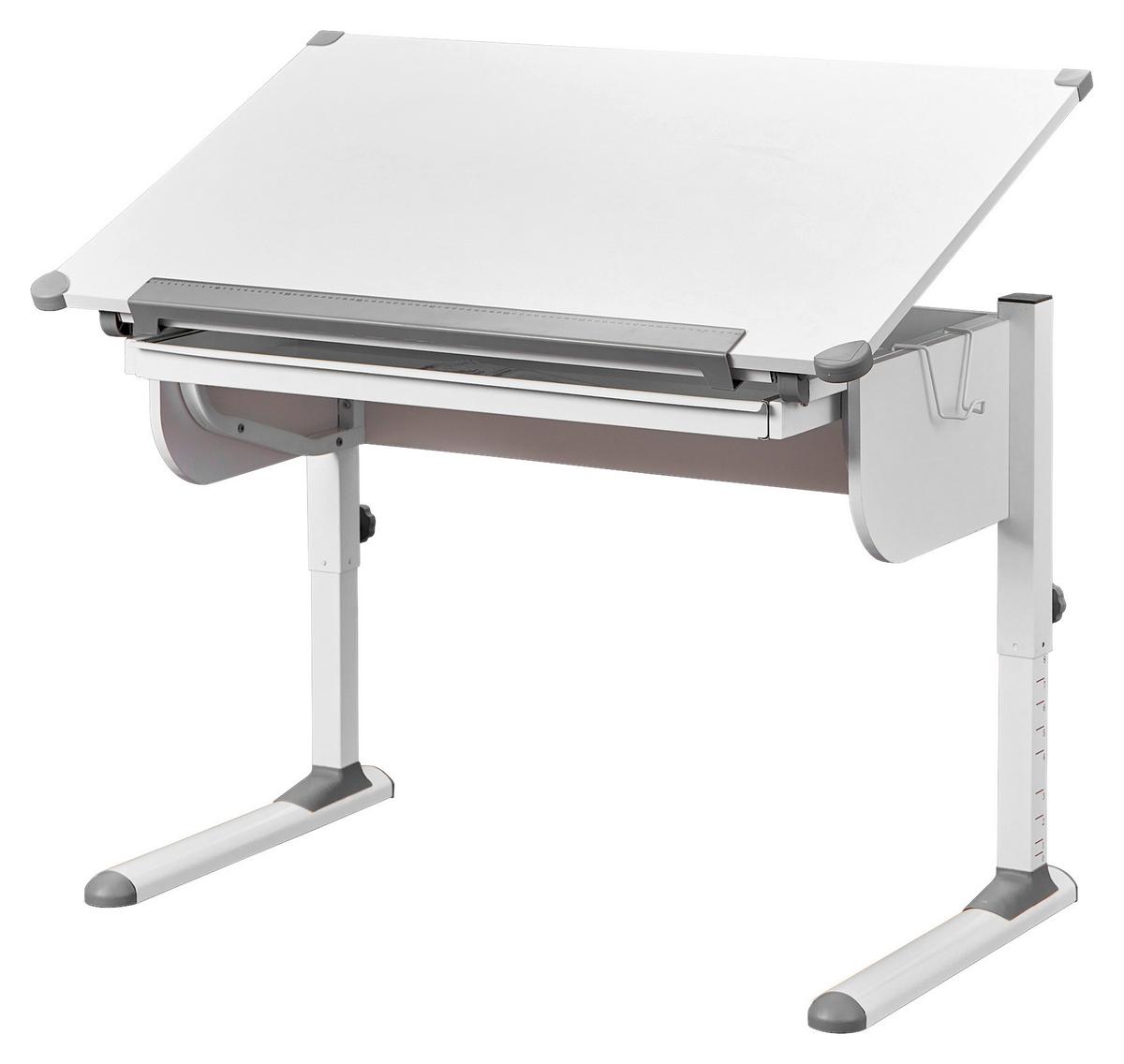 Jugendschreibtisch Studare Weiß - Weiß, MODERN, Holzwerkstoff/Metall (110/68/55cm) - MID.YOU
