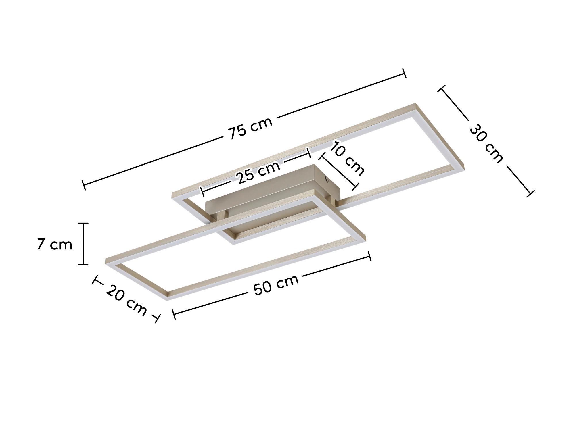 LED-TAKLAMPA CEM - champagne, Modern, metall/plast (75/30/7cm) - Mömax
