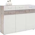 Sideboard in Weiß/Silbereichenfarben - Chromfarben/Silberfarben, MODERN, Holzwerkstoff/Metall (144/104/40cm) - Mömax modern living Sideboard in Weiß/Silbereichenfarben - Chromfarben/Silberfarben, MODERN, Holzwerkstoff/Metall (144/104/40cm) - Mömax modern living