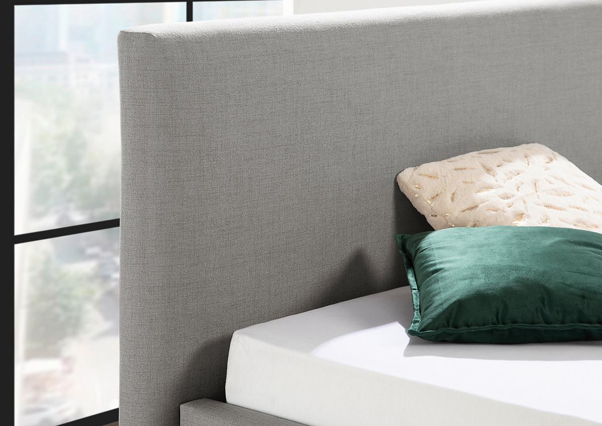 Polsterbett Minto Grau ca. 180x200 cm - Silberfarben/Grau, MODERN, Textil/Metall (180/200cm) - Livetastic