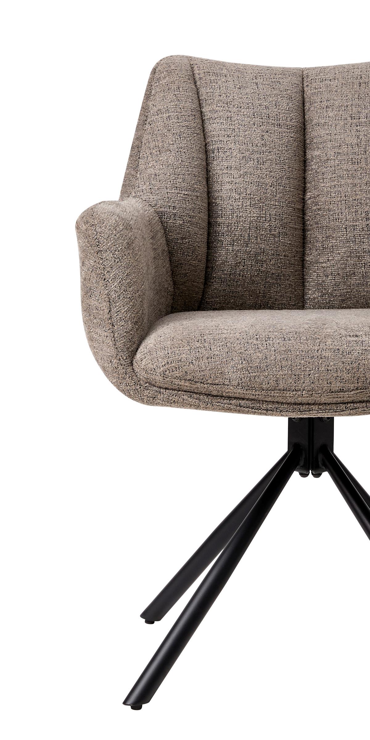 Stolica Lacy - svijetlo smeđa/crna, Moderno, metal/tekstil (63/63/81cm) - Premium Living