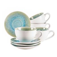 Kaffeeservice Kaffeetassenset, 934012 - Grün, Basics, Keramik (13,5/6,5/10cm) - Mäser