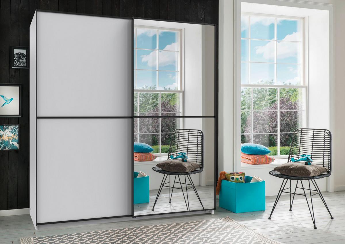 Ormar S Kliznim Vratima Ulm - bijela/srebrne boje, staklo/drvni materijal (135/198/65cm) - Modern Living