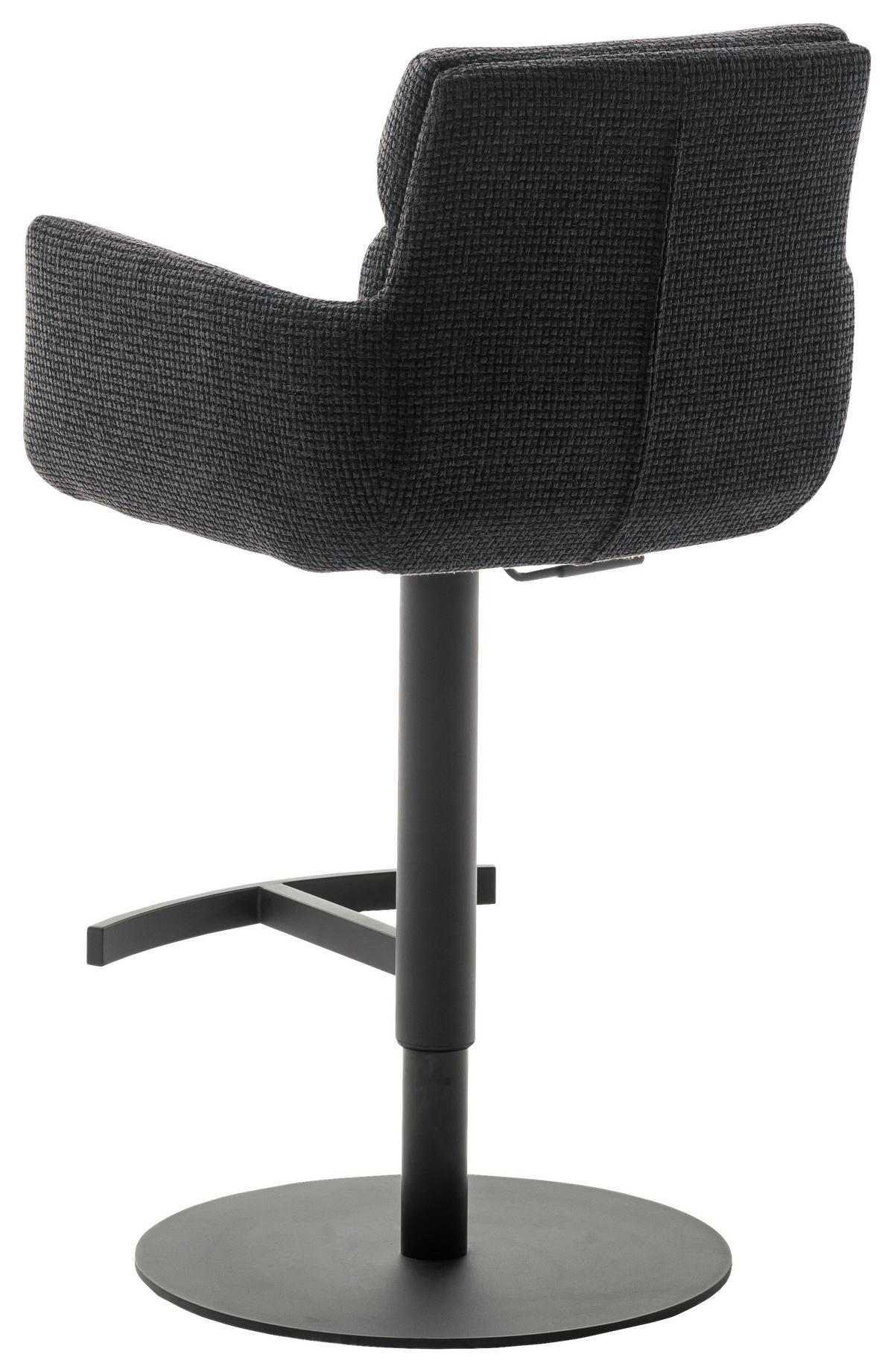 STOŁEK BAROWY LEXINGTON - antracytowy/czarny, Design, metal/tkanina (54/84/52cm) - Dieter Knoll