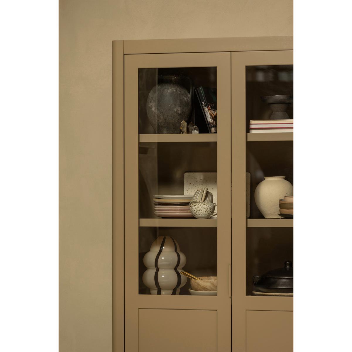 Vitrine Gunnar Schlammfarben B: 120 cm - Schlammfarben/Schwarz, Design, Holz/Metall (120/217/48cm) - Livetastic