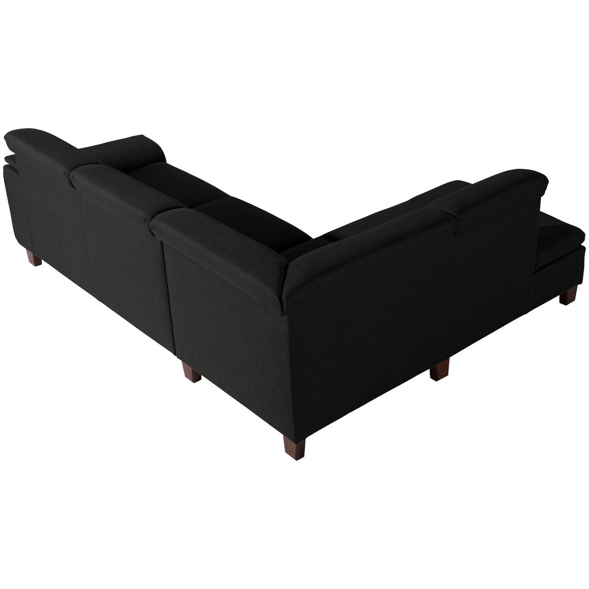 ECKSOFA AARON - Nussbaumfarben/Schwarz, Design, Holz/Textil (187/247cm) - Max Winzer