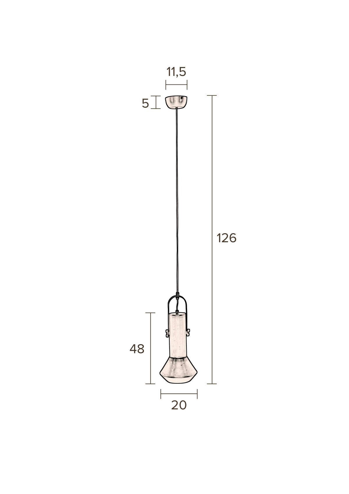 LAMPA WISZĄCA PENDANT LAMP VOX - czarny/złoty, Design, metal (20/126cm) - Zuiver