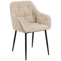 KRZESŁO Z PODŁOKIETNIKAMI BROOKE - kremowy/czarny, Trend, metal/tkanina (58/83/55cm) - MID.YOU