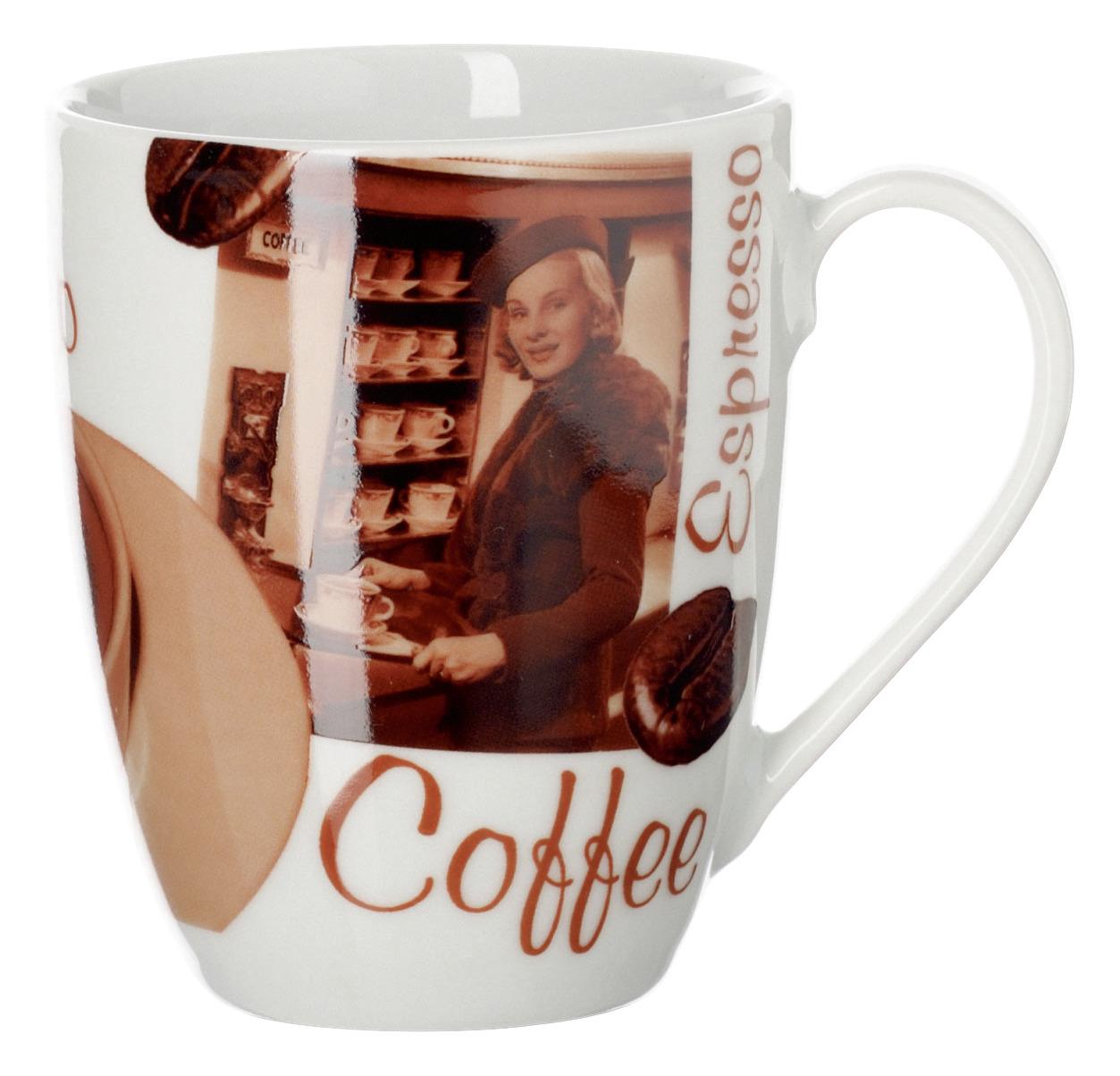 Kaffeebecher Latte Macchiato in Braun/Weiß, 6-teilig - Braun/Weiß, Basics, Keramik (280ml) - Mäser