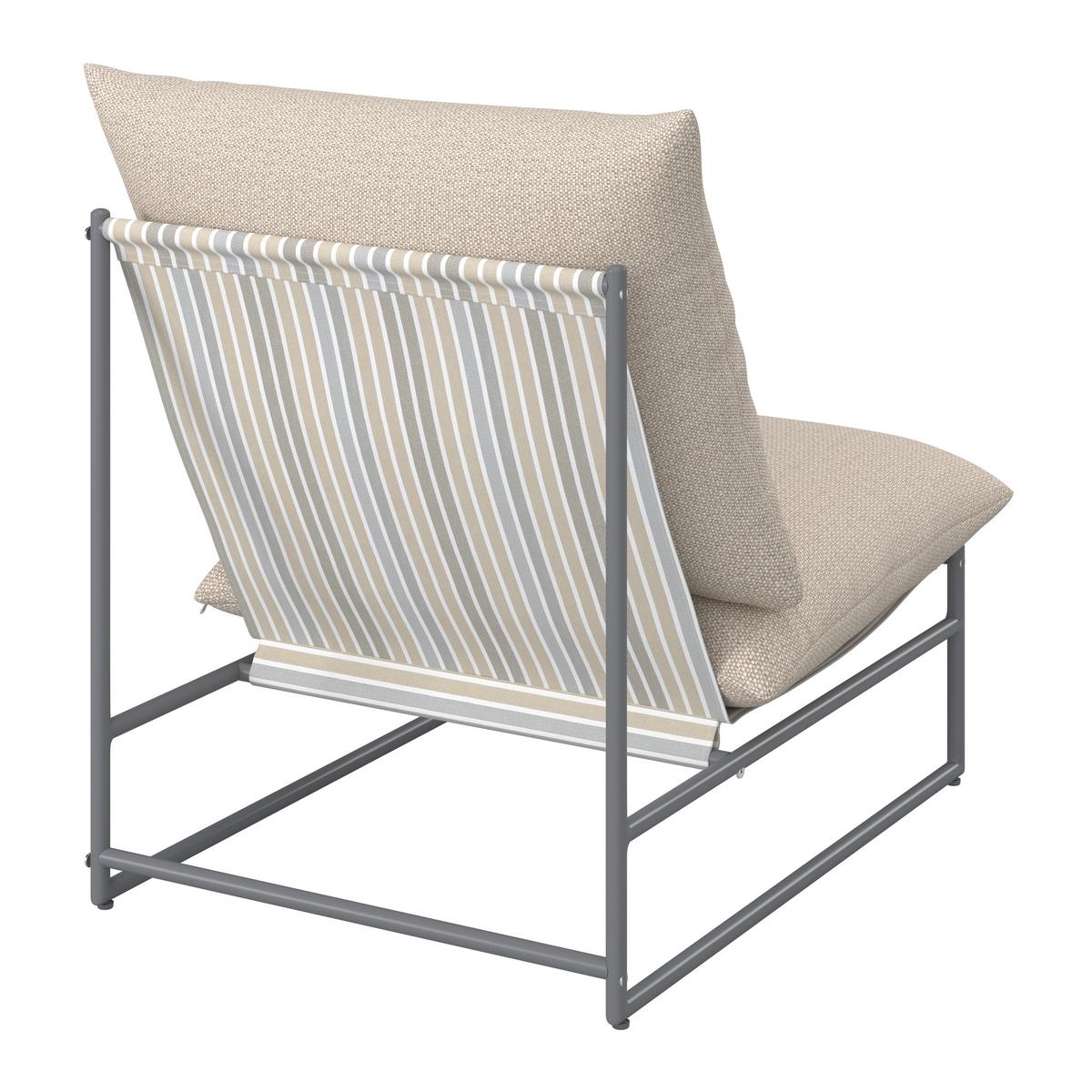 Loungegarnitur Lino creme Textil, Metall inkl. Abdeckung - Dunkelgrau/Multicolor, Modern, Glas/Textil - Bessagi Garden