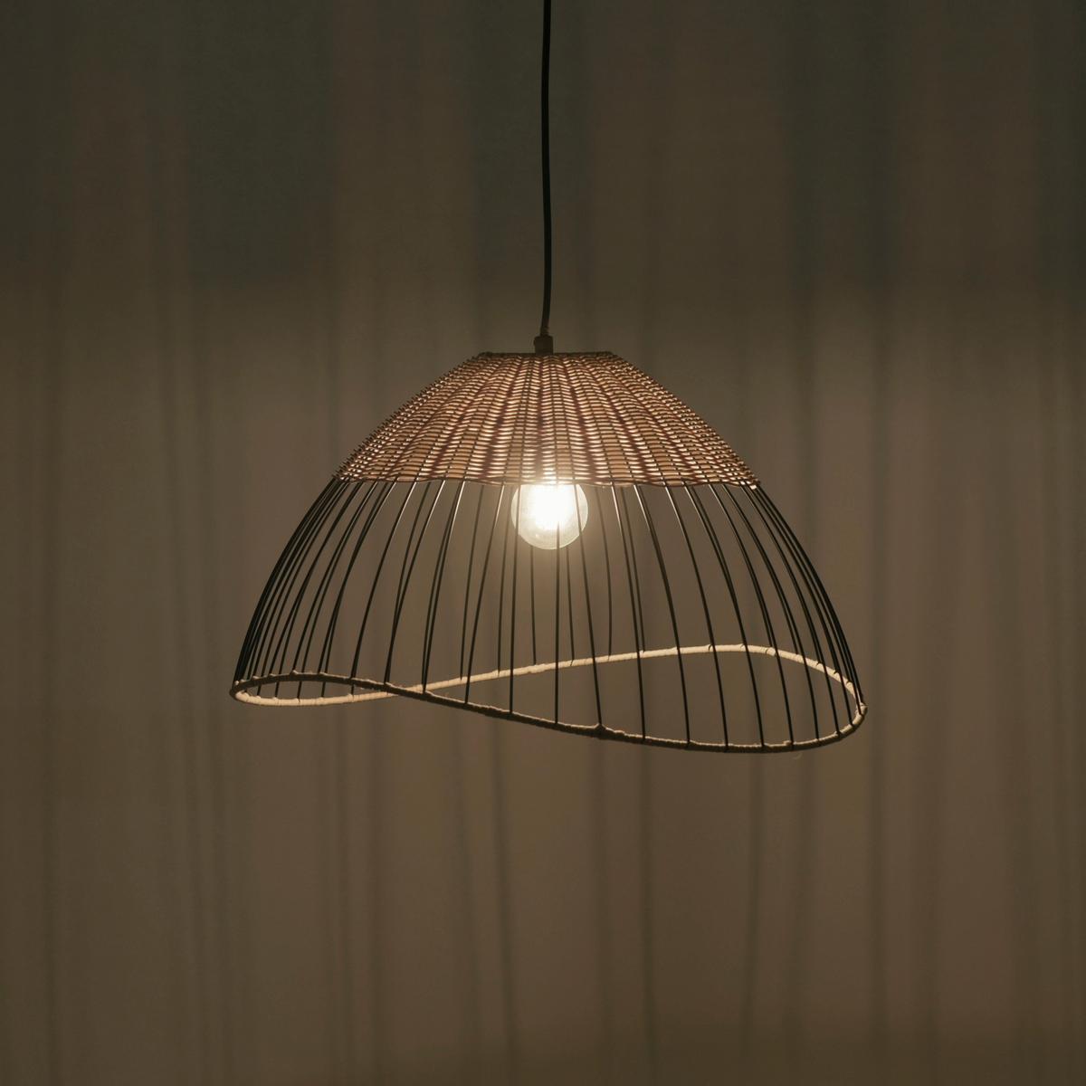 LAMPA WISZĄCA 30207-79AO KORE - kolor drewna eukaliptusowego/czarny, Natur, tworzywo sztuczne/metal (48/48/120cm) - Just Light