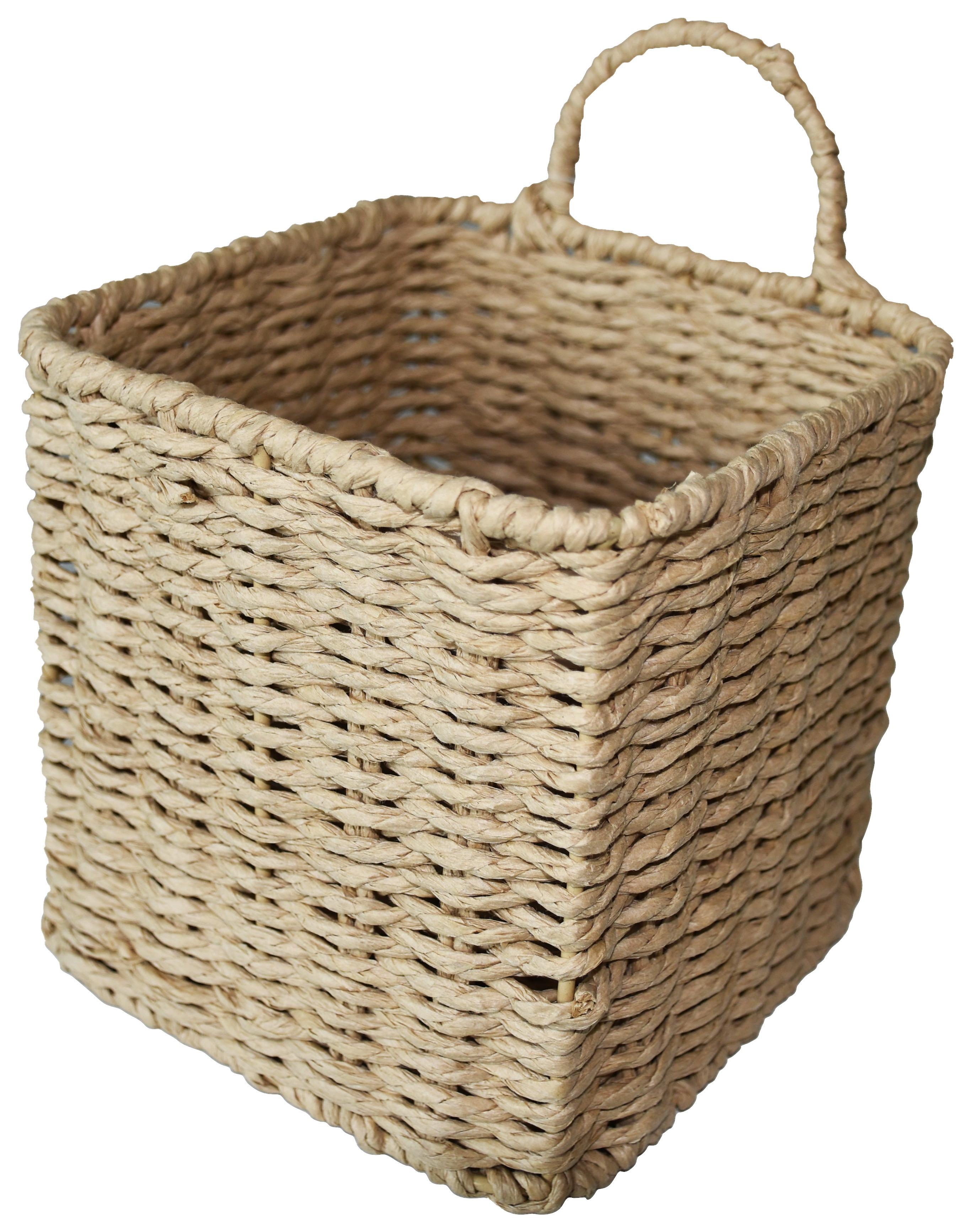 Korb Lilian in Naturfarben - Naturfarben, ROMANTIK / LANDHAUS, Papier/Metall (15/15cm) - Modern Living