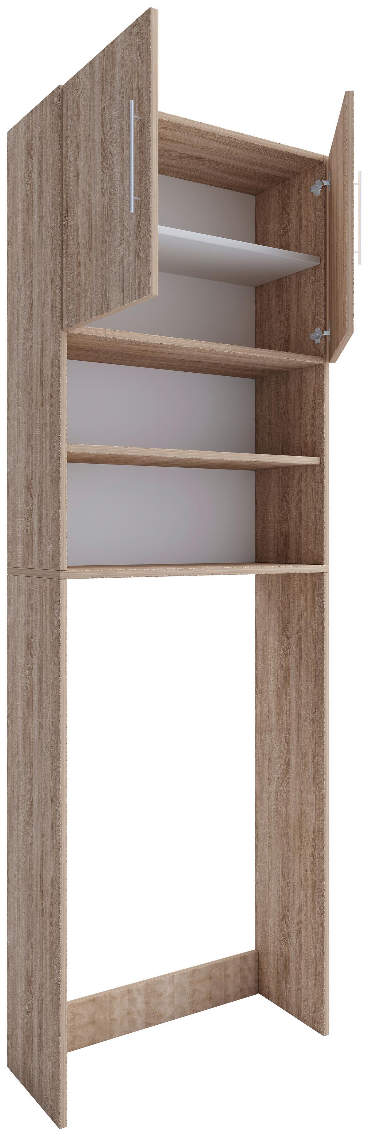 WASCHMASCHINENSCHRANK JUTAS - Silberfarben/Sonoma Eiche, Modern, Holzwerkstoff/Kunststoff (64/190/25cm) - MID.YOU