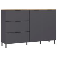Kommode California in Graphitfarben/Eichefarben - Eichefarben/Graphitfarben, Modern, Holzwerkstoff/Metall (151/98/40cm) - Premium Living