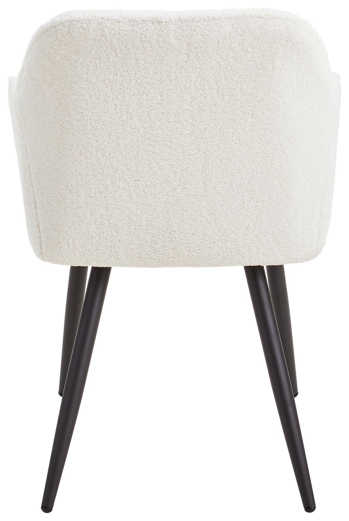 KRZESŁO Z PODŁOKIETNIKAMI TOM - biały/czarny, Modern, metal/drewno (56/82/60cm) - Livetastic