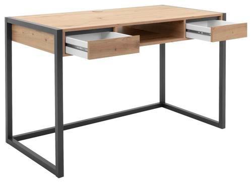 BIURKO DENVER 30 - kolor dębowy/antracytowy, Konventionell, materiał drewnopochodny (120/60/75cm) - MID.YOU
