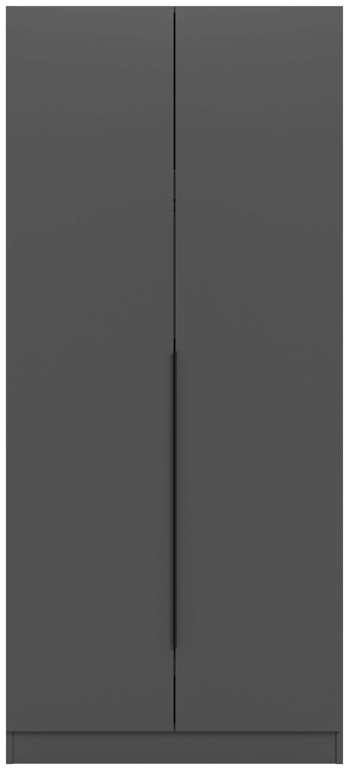 Drehtürenschrank KOPENHAGEN ca.80x181x52cm Anthrazit - Anthrazit/Schwarz, MODERN, Holzwerkstoff/Kunststoff (80/181/52cm) - MID.YOU