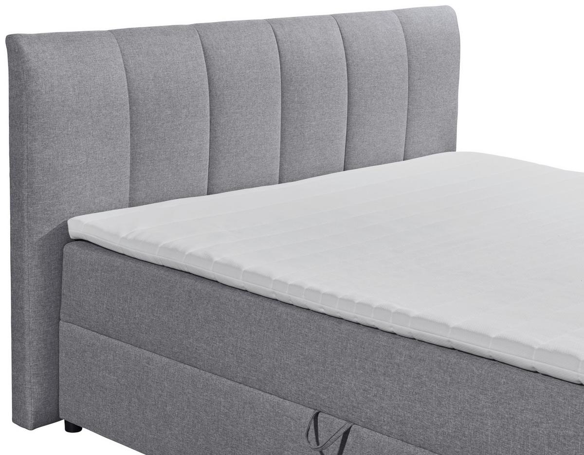 Boxspringbett Granada ca. 180x200 cm Grau - Schwarz/Grau, Basics, Kunststoff/Textil (180/200cm) - MID.YOU