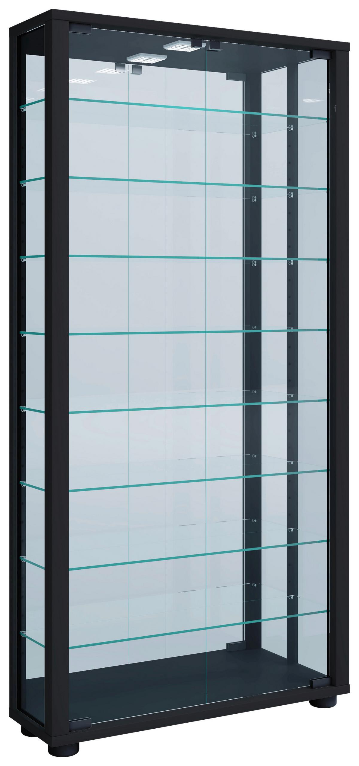 Hängevitrine Vitrosa ca. 59x114x18 cm Schwarz - Schwarz, MODERN, Glas/Holzwerkstoff (59/114,3/18cm) - MID.YOU