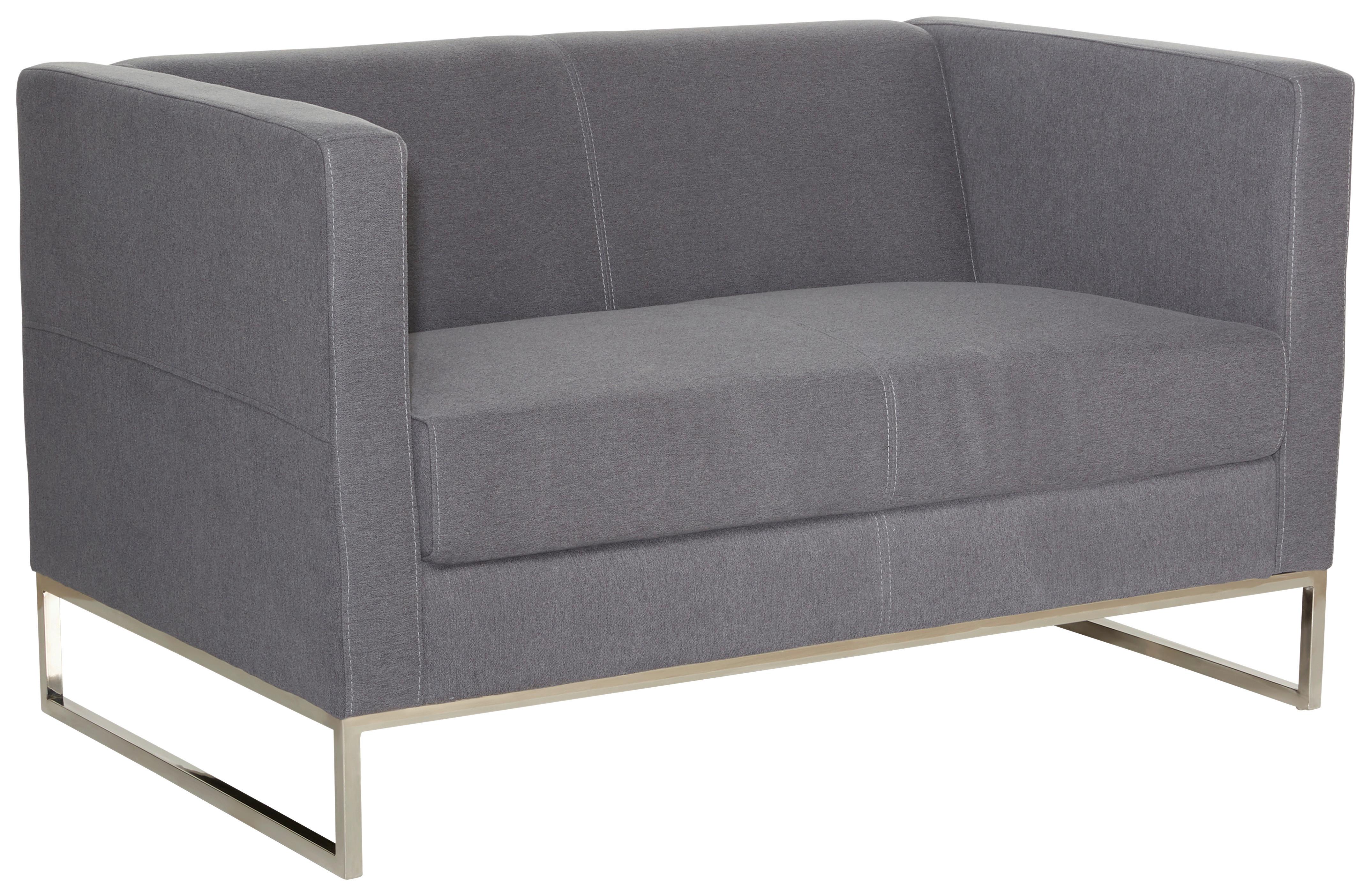 Dvosed Barbados, Siva - srebrne barve/temno siva, Moderno, kovina/tekstil (122/71/72cm) - MID.YOU