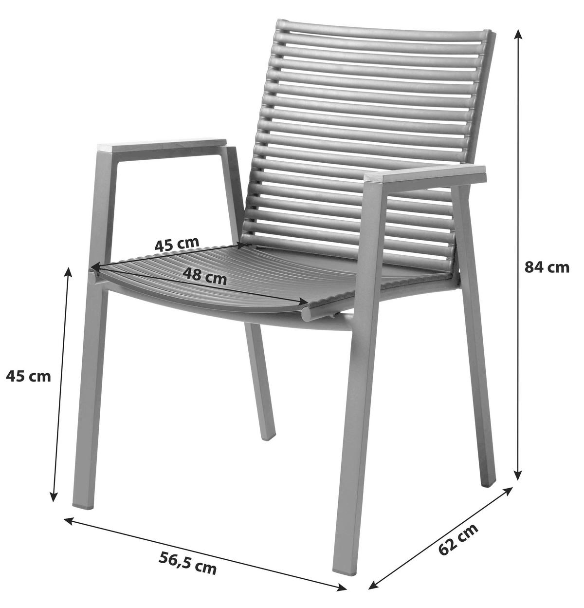 Gartentischgruppe Mood Extreme 5-tlg. Anthrazit/Teak - Anthrazit/Schwarz, Natur, Holz/Kunststoff (56,5/84/62cm) - Gardenson