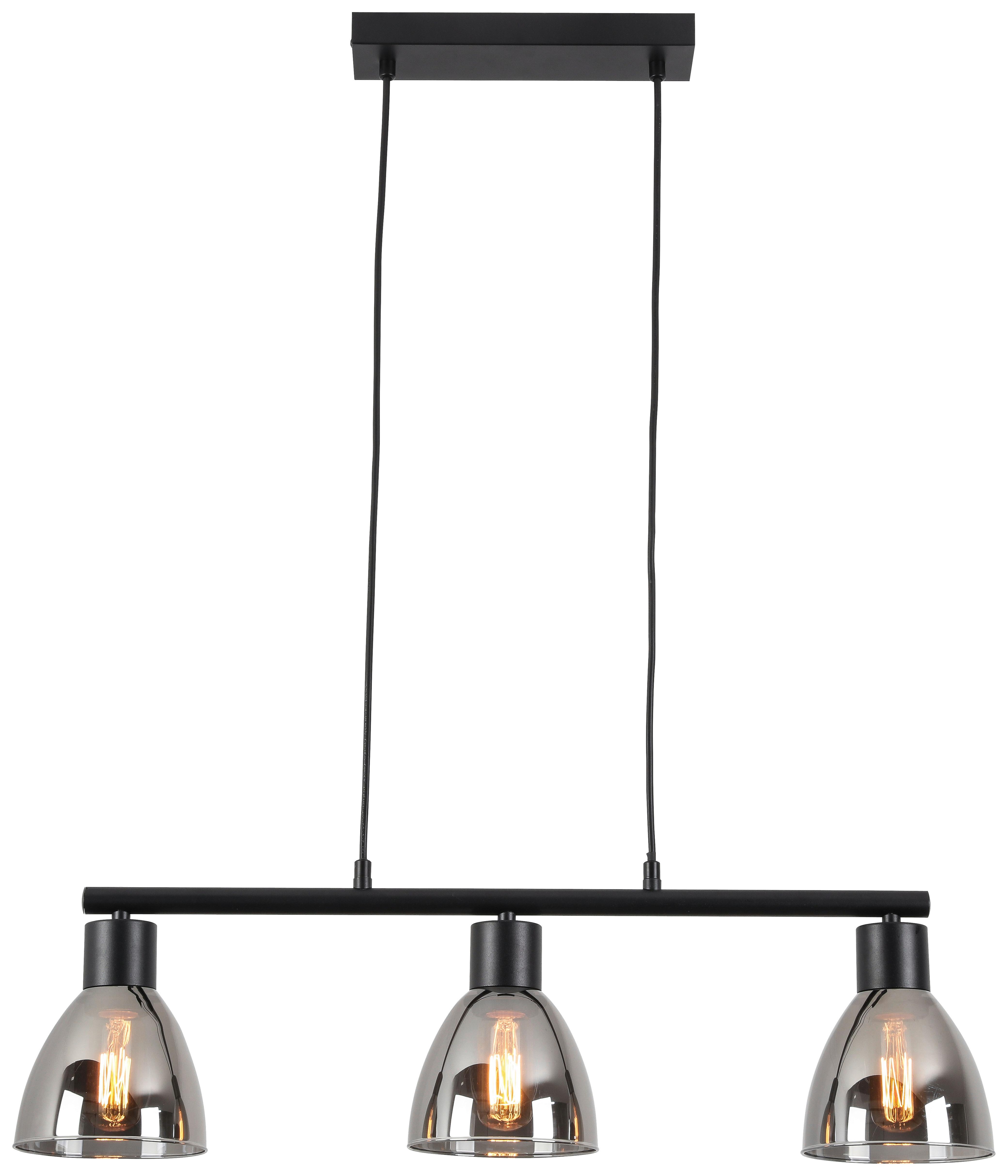 Függőlámpa Komol - fekete, Modern, Üveg/fém (66/13/90cm) - Mömax
