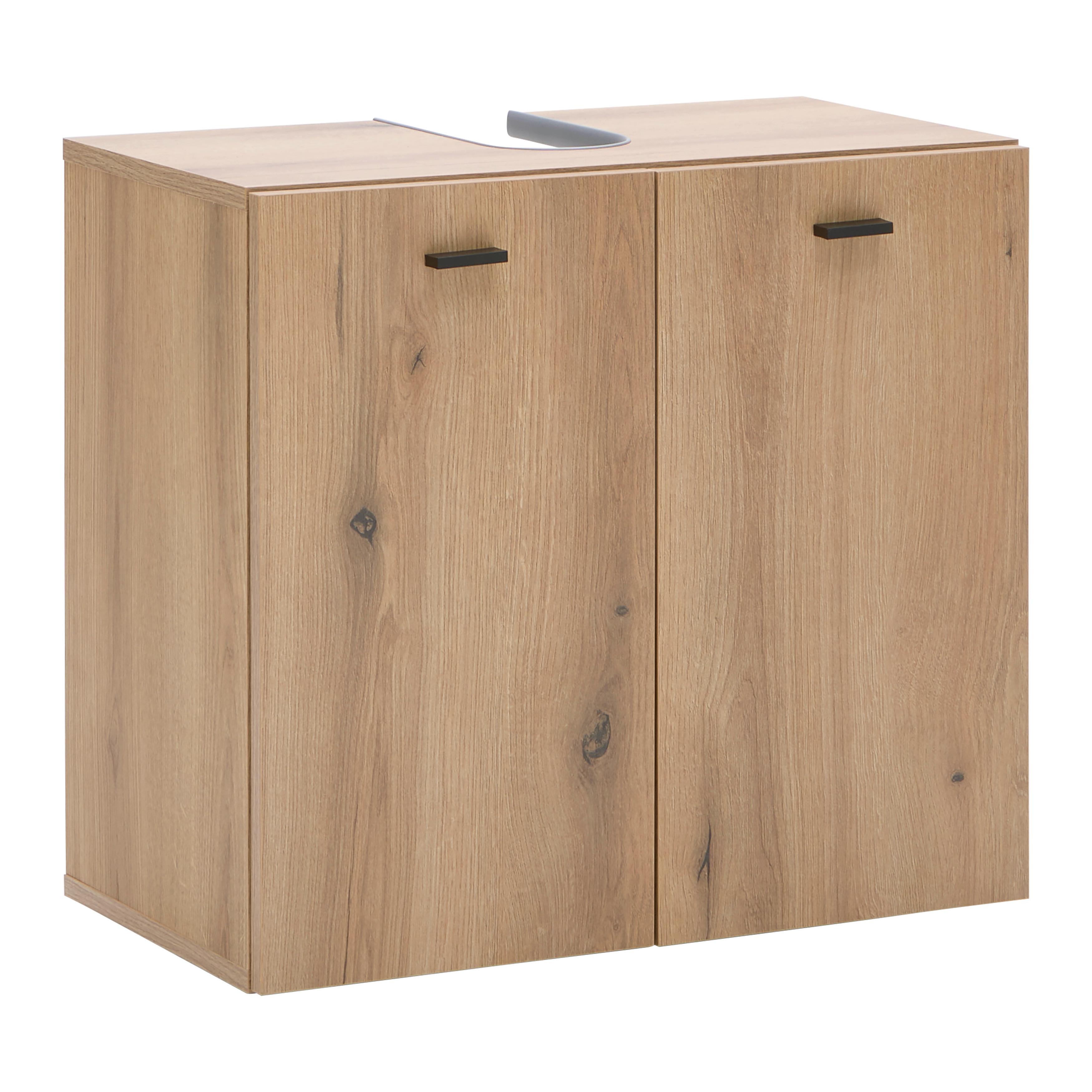 TVÄTTSTÄLLSUNDERSKÅP BASIX -EXKLUSIV- - svart/ekfärgad, Basics, trämaterial/plast (60/55/33cm) - Mömax