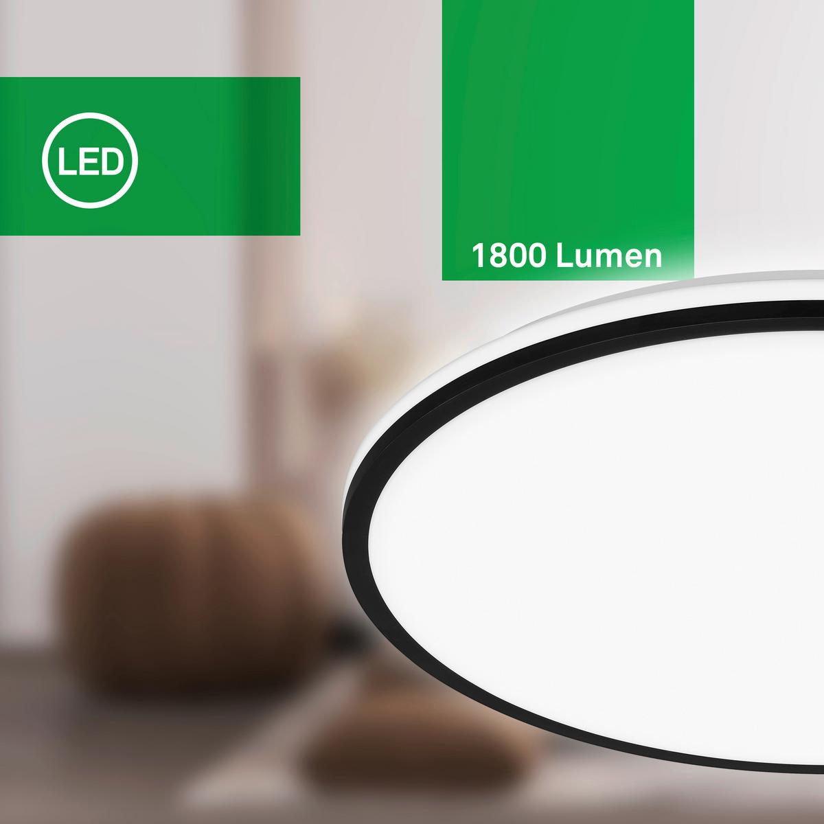 LAMPA SUFITOWA LED 3836015 PULAP A - czarny, Basics, tworzywo sztuczne (33/6cm)