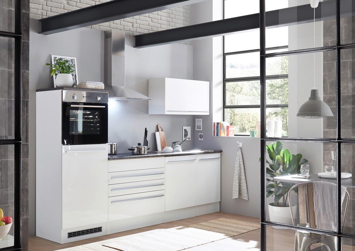 Bucătărie fără electrocasnice JAZZ - alb/gri închis, Modern, material pe bază de lemn (260/200/60cm) - Modern Living