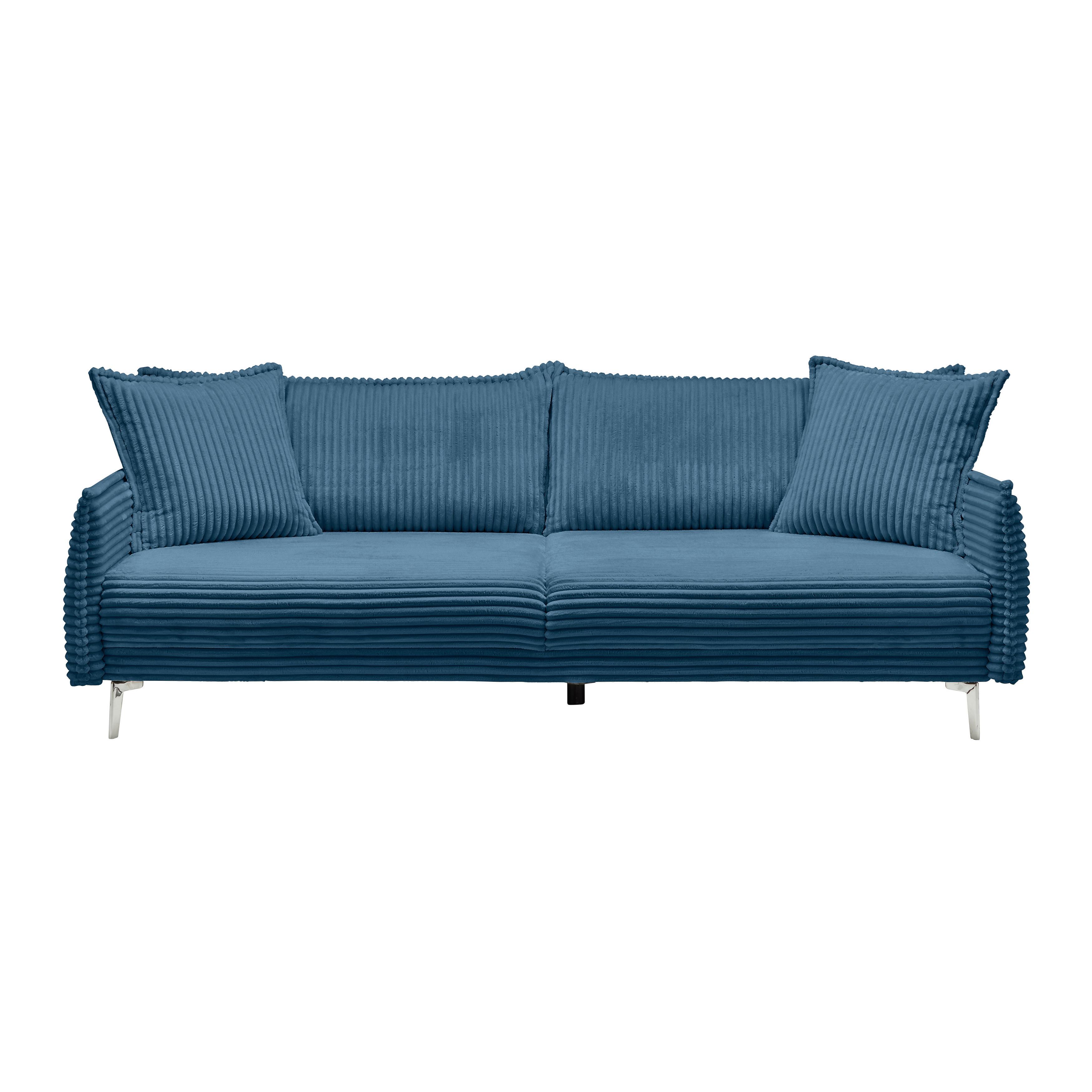 Mega Sofa Kiss - boje kroma/plava, Moderno, drvo/metal (241/90/117cm) - Mömax